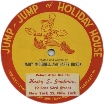 Jump Jump Original Transcription Disk Label