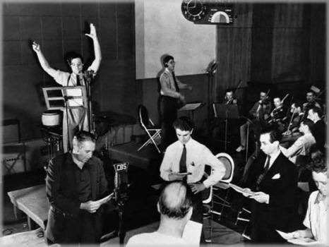 The Mercury players, with enthusiastic direction from Orson Welles, perform "The War of the Worlds".